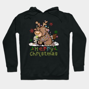 Cow Christmas Cute Cow Merry Christmas Xmas Matching HO HO HO Hoodie